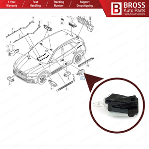 BDP1061-1 Poignée de porte extérieure avec voyant LED d'avertissement, éclairage de courtoisie périphérique, lampe avant arrière gauche 8W0947133 - Product Image 6