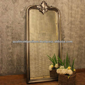 Espejo de pared de madera de caoba tallada antigua, marco decorativo personalizado para sala de estar - Product Image 5