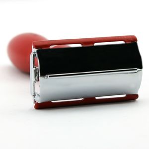 Traditional <strong>Double</strong> <strong>Edge</strong> <strong>Butterfly</strong> Opening Safety <strong>Razor</strong> for Men Red Wood Handle Single Blade for Face Body Shaving for Barbers - Product Image 3