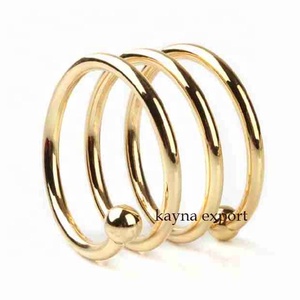 Anillos de Servilleta Modernos de Metal Chapado en Latón Brillante de Alta Calidad, Acabado Dorado Brillante para Bodas, Fiestas y Ceremonias, Decoración de Restaurantes - Product Image 1