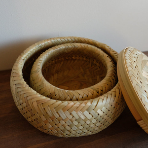 WHOLESALE LA LUNE NESTED BAMBOO <b>BASKET</b> SET WITH LIDS BAMBOO NESTING LIDDED <b>BASKET</b> SET <b>CHEAP</b> PRICE FAST DELIVERY - Product Image 2