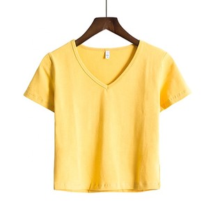 Camiseta negra informal de manga corta para mujer, top corto ajustado, novedad - Product Image 2