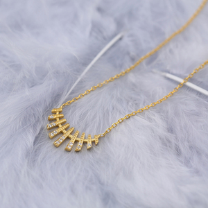 Colgante de plata de ley 925 con piedras de circonita, collar con abalorio, forma Irregular y delicada - Product Image 4