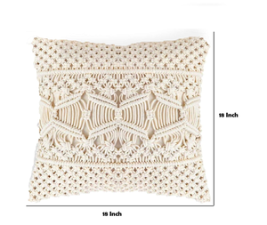 À la main Tissé À La Main En Macramé Coussin Taie d'oreiller de L'inde - Product Image 2