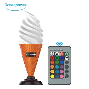 Oceanpower Remote Controller Ice Cream Cone Lamp Shop Decoration SWISS 16 Colors Led Lamp 15W 15W CN GUA Online Support