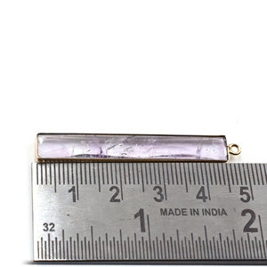 Pendentif en argent avec bélière rectangulaire en améthyste, 48 à 50 mm, avec placage or - Product Image 2