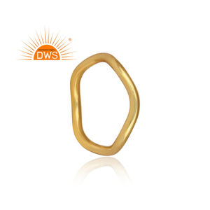 Handmade <b>Plain</b> Solid 925 Sterling Silver 18k Gold Plated Band <b>Ring</b> Jewelry Manufacturer - Product Image 4