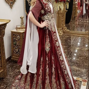 2019 Beautiful Moroccan <b>Kaftan</b> with Heavy Embroidery Work Classy Wedding Dress for Indian & Pakistani Clothing - Product Image 1