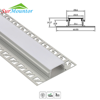 Perfil de yeso A6014 para tiras LED, perfil de aluminio empotrado para techos y paredes