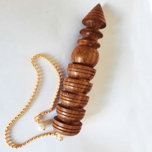 Vente en gros de pendule conique en palissandre naturel pur sculpté à la main Chakra de guérison de radiesthésie Matériau de pierre précieuse-Agate Améthyste Quartz - Product Image 1