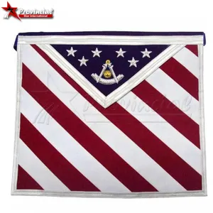 Masonic Regalia Bendera USA, Celemek Bordir Past Master Colurs