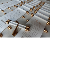 Invitations de Bar Mitzvah enroulées dans une boîte avec enveloppes et cartes RSVP assorties, écologiques, faites à la main, en papier recyclé, style ange