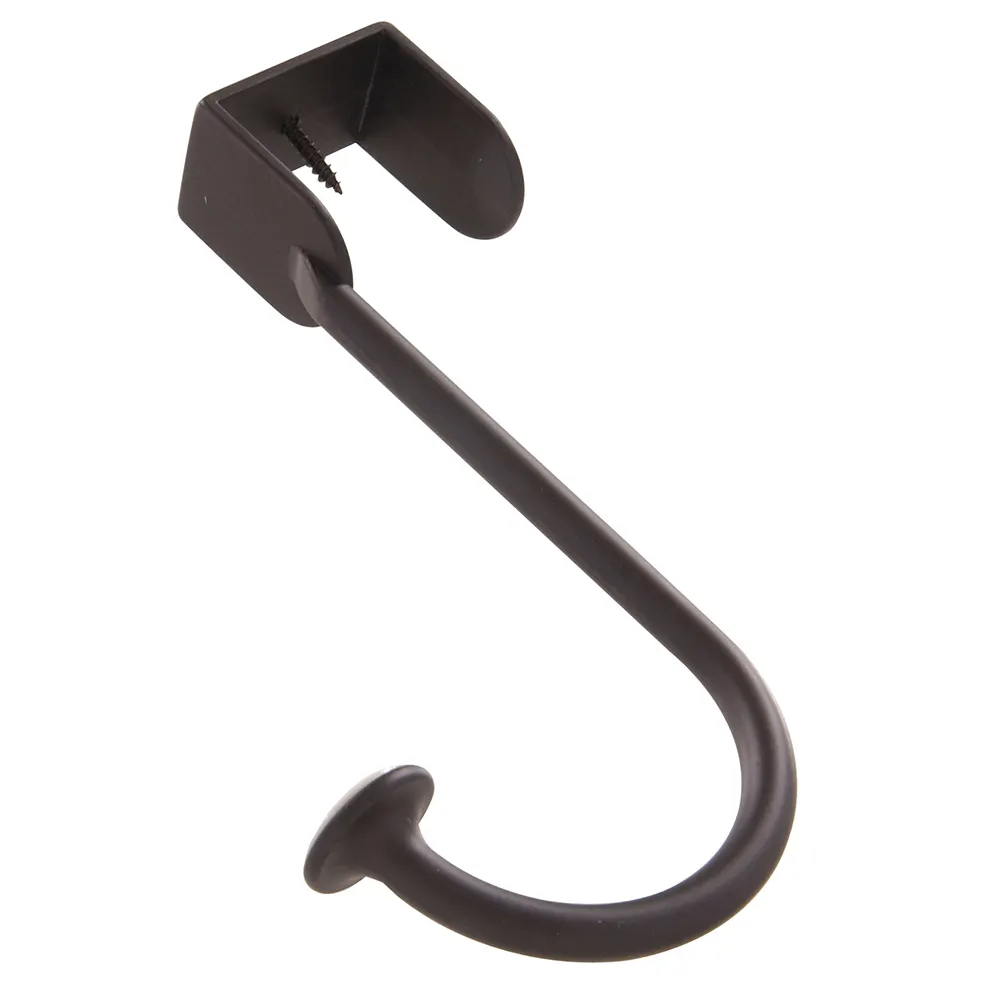 Metal Single Large Over-The-Door Hook Hanger Oil Rubbed Bronze Black