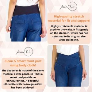 Haute qualité Inujirushi Fairy Naga pantalon de maternité Stretch Skinny Denim Type conique garde la zone du ventre au chaud-pour l'été - Product Image 4