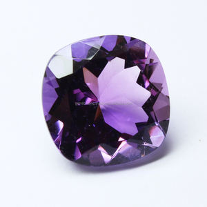 Cojín de piedras preciosas sueltas de amatista brasileña semipreciosa de 10x10MM, corte facetado, piedras preciosas sueltas naturales, piedras de nacimiento de amatista púrpura - Product Image 1
