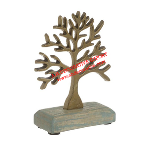 Sculpture d'arbre corail en métal avec cadre rond en bois de haute qualité pour salon, prix exclusif, sculpture en aluminium, best-seller - Product Image 4