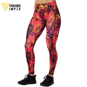 Pantalon de yoga respirant taille élastique pour femmes Fitness Pilates serré avec type de cravate pour le travail des jambes de yoga de pêche - Product Image 2