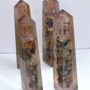 Buy Online Energy Orgone Tower with Crystal Point : Energy Orgone Tower with Crystal Point for Sale - Product Image 1
