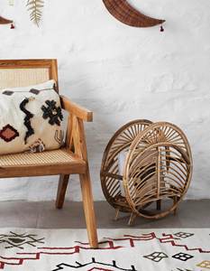 ROTIN ROND PORTE-REVUES-Livre Organisation Étagères-Naturel Stockage des Journaux-Porte-Documents Organisateur-SISU brandRFS-054 - Product Image 3