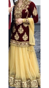 Elegant-Designer-Indian/Pakistani Beautiful embroidery work on kurta, lehenga dress for party/Wedding wear -2020 - Product Image 2