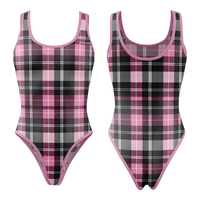 Maillot de bain une pièce grande taille pour femme, imprimé cachemire, écossais et léopard, écologique et respirant, coupe avant