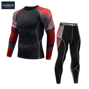 <b>Compression</b> Workout Sportswear Men's Gym Suits Long Sleeve <b>Shirt</b> Pants Fitness Tight Running Set Polyester/Nylon Lightweight - Product Image 6