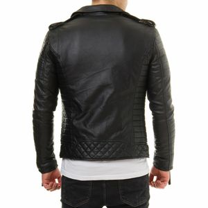 Chaqueta de motorista con cremallera de cuero de oveja, color negro, Unisex, disponible en colores, hecha en Pakistán - Product Image 2