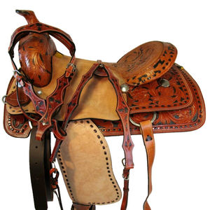Ensemble de selle anglaise en cuir véritable de qualité supérieure pour Ranch Horse Western Roping Différentes couleurs disponibles en tailles 14 "-18" - Product Image 1