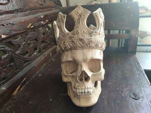 Antique USA Carving Skull Art 100% Handmade High Quality Wood Craft Wooden Boxes & <b>Wall</b> <b>Signs</b> Teak ID 10127097 SKULL2 - Product Image 2