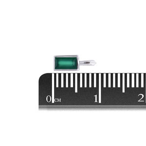 Colgante Forma Baguette Onyx Verde Plata de Ley con Rodio y Chapado en Oro Estilo Lindo Precio de Fábrica - Product Image 2