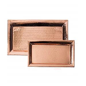 ชุดถาดเสิร์ฟอาหารทำจากทองแดง2ชิ้นถาดเสิร์ฟขนมหลากขนาด - Product Image 1