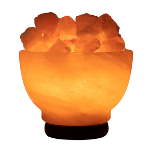 Custom Made Himalayan Salt <b>Fire</b> Bowl Lamp Handmade Eco-Friendly Natural Shape Modern Feng Shui Design Impex Pakistan - Product Image 1