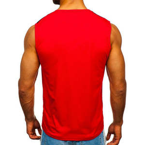 Camiseta Deportiva sin Mangas para Hombre, Personalizada al por Mayor, 100% Poliéster, Transpirable, Cuello Redondo, Diseño Sólido, para Gimnasio y Entrenamiento - Product Image 3