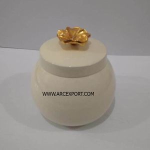 Bol à nourriture en métal vintage classique de designer avec bouton de couleur or poudré blanc, jetable pour la vente de fête, provenant de fournitures indiennes - Product Image 5