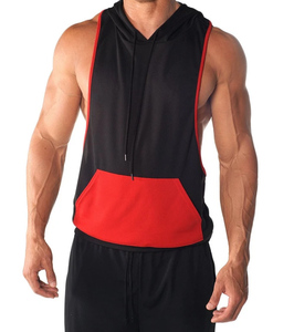 Wholesale High Quality <b>Men</b> <b>singlets</b> Tank Tops Gym Hooded Tank Tops With Custom Logo - Product Image 3