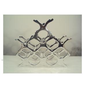 Shiny Polish Six Bottle Aluminum <b>Wine</b> <b>Rack</b> Decorative for Bar Restaurant Hotel Use - Product Image 2