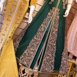 CRYSTAL WORK CAFTAN DRESS WITH EMBROIDERY OF DABKA, CRYSTAL GLASS BEADS,GLASS STONE WORK FOR PARTY-WEAR @ 2022 - Product Image 1