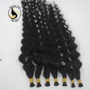 Cabello humano malayo virgen Natural para mujer negra, 1B, extensión a granel de onda de agua, de alta calidad, venta al por mayor