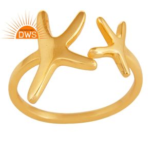 Handmade 14k Gold Plated 925 Silver Stackable <b>Ring</b> For Girls Wholesaler of <b>Plain</b> Silver Jewelry - Product Image 1