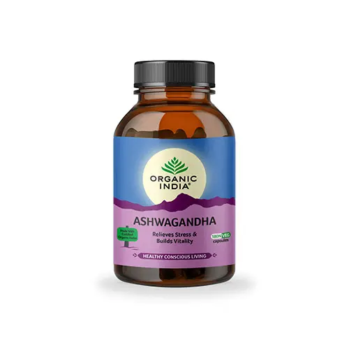 Cápsulas de ashwagandha da índia orgânica (60 tampas), cápsula orgânica de ashvagandha para imunidade e força