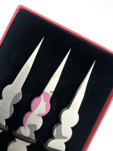 Pinzas de extensión de pestañas de acero inoxidable con diseño de círculo plateado de nueva calidad al por mayor, instrumento de belleza con logotipo personalizado - Product Image 3