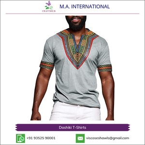 T-shirts Dashiki africains en coton CRAFTSHUB de qualité supérieure, unisexe, respirants et légers, vendus dans le monde entier, best-seller. - Product Image 4