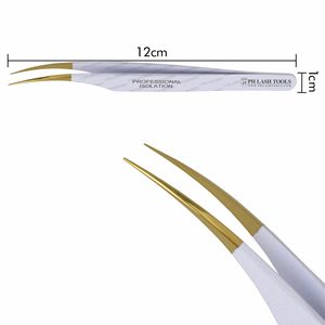 สีขาวต่อขนตา C จุดแหนบ Gold Tip, Lash แหนบปริมาณและแยกแหนบ,C-Point แหนบ - Product Image 5