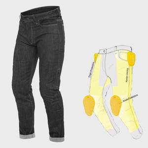 Pantalones vaqueros de mezclilla CE para hombre, ropa deportiva protectora para motocicleta de estilo delgado, protección principal de talla grande - Product Image 1