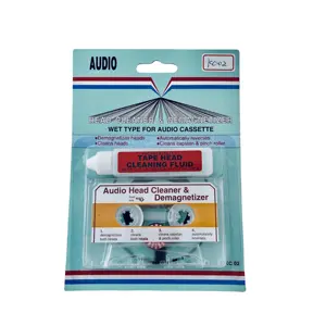 Audio Cassette Tape Head Cleaner with Demagnetizer, Wet Type for ALL AUDIO