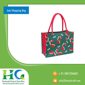 กระเป๋าช้อปปิ้งปอกระเจาทำมือกระเป๋าอเนกประสงค์แบบใช้ซ้ำได้และย่อยสลายได้กระเป๋าซิปหูหิ้ว - Product Image 4