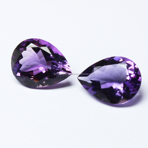 Améthyste violette coupe naturelle pierre précieuse en vrac forme de poire pendentif à facettes taille bijoux en améthyste bricolage faisant la meilleure qualité améthyste - Product Image 4