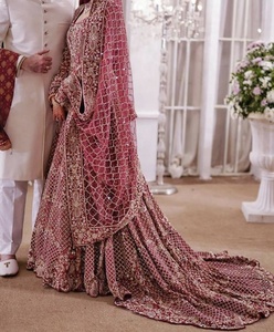 ATIYA LIBAS Superbe robe Lehenga Choli en acétate de style indien/pakistanais avec veste pour mariage Broderie Zardozi lourde-2019 - Product Image 1