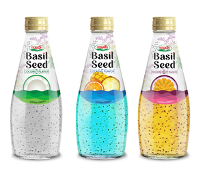 น้ำฝรั่ง 290 มล. ผสมเมล็ดโหระพา บรรจุขวดแก้ว แบรนด์ส่วนตัว ผู้ผลิตเครื่องดื่มทรอปิคอล ส่งออกจำนวนมากจากเวียดนาม - Product Image 3