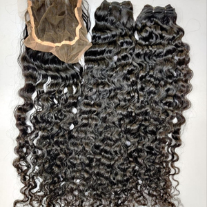 MEILLEUR gros cheveux bouclés naturels indiens cheveux bruts double trame vague d'eau faisceaux indiens 100% CHEVEUX LISSES ET DURABLES - Product Image 1